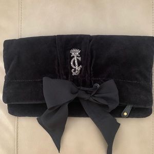 Original Juicy Couture velour clutch bag black.